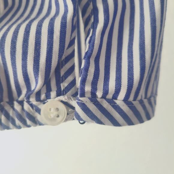 J. Crew Blue and White Striped Cotton Wrap Top Size XS | Old Money | Classic - - Picture 7 of 8